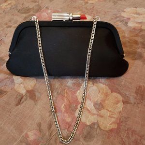 Lulu Guinness Black Handbag With Lipstick Closure